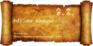 Héder Kadosa névjegykártya